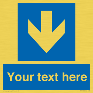 Custom Mandatory directional sign, blue arrow down